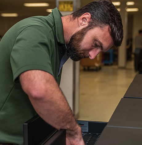 Man reaching into a KeyTrak drawer